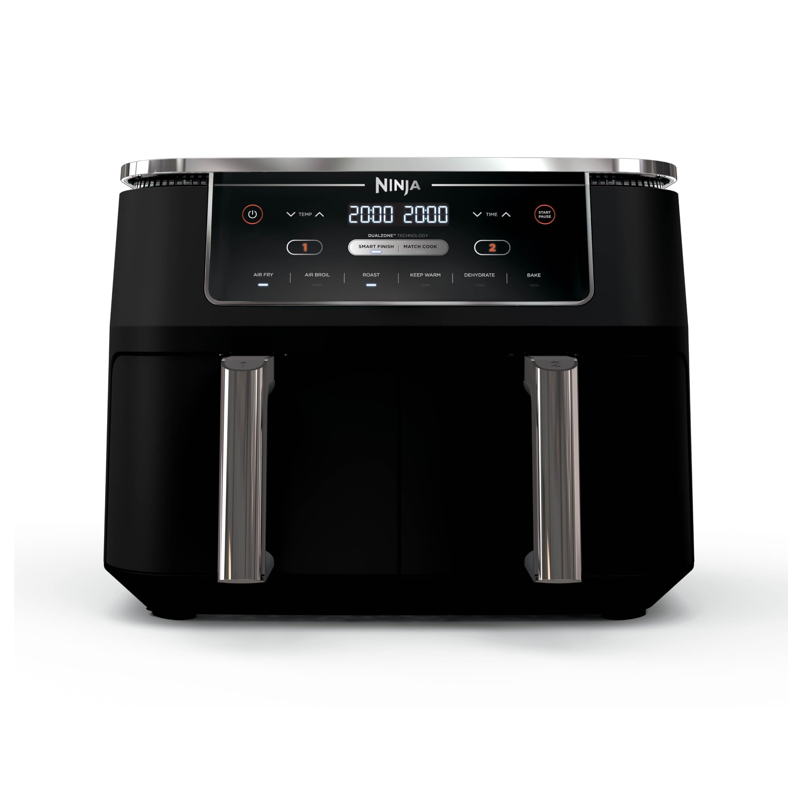 Ninja DZ302 Foodi 10-qt. 6-in-1 DualZone Smart XL Air Fryer with 2 Independent Baskets, Match Cook & Smart Finish to Air Fry, Air Broil, Roast, Bake, Dehydrate, & Keep Warm, Black