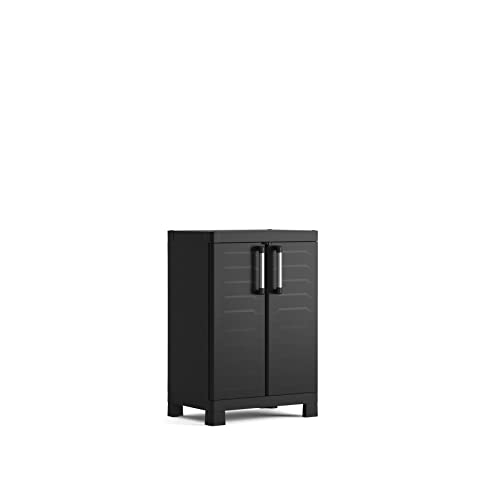 Keter Detroit Base Indoor Garage Utility Multi purpose Cabinet - Black