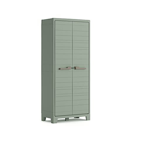 Keter Planet Outdoor Indoor Tall Garage Utility Multi purpose Cabinet - Green