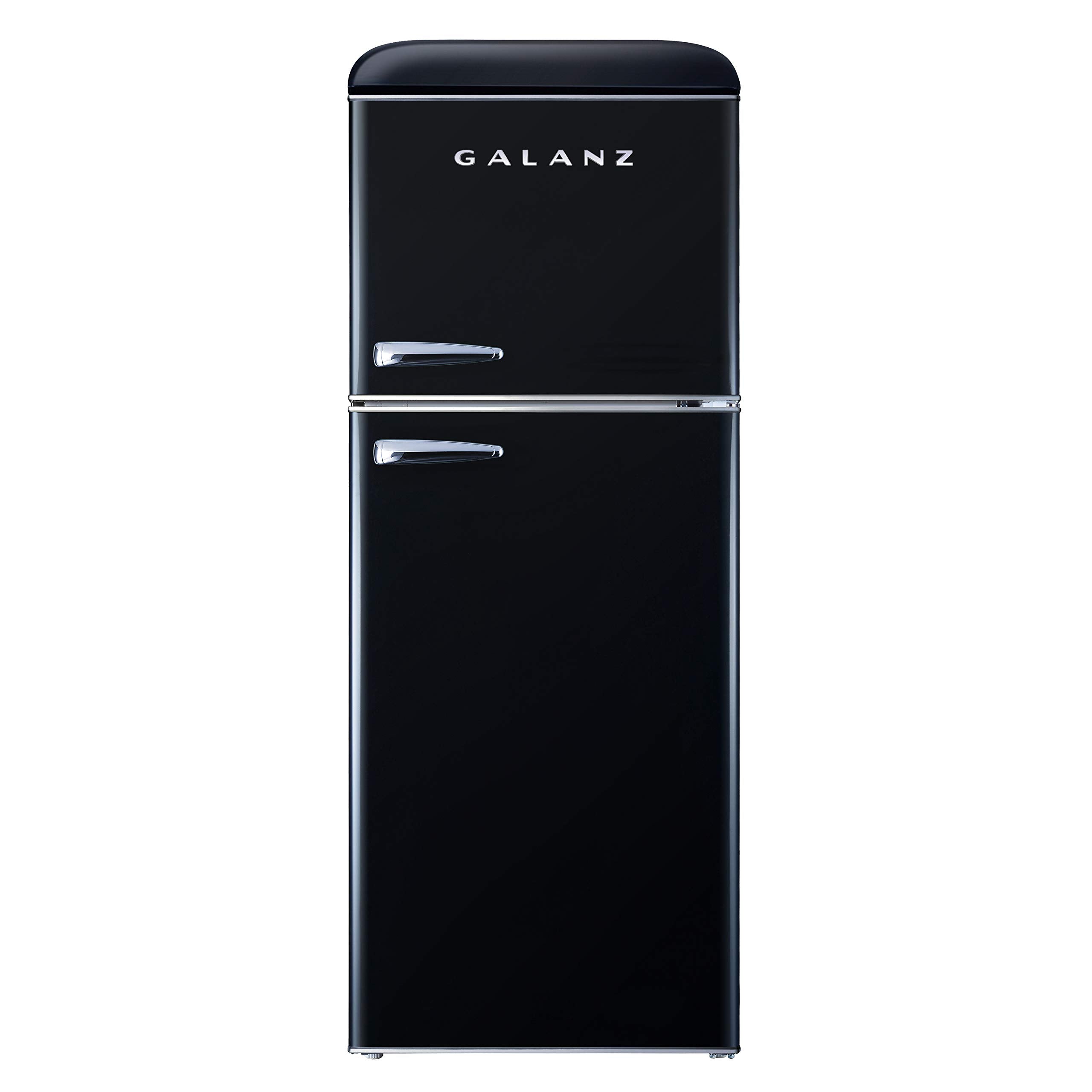 Galanz GLR46TBKER Retro Compact Refrigerator with Freezer Mini Fridge with Dual Door, Adjustable Mechanical Thermostat, 4.6 Cu Ft, Black